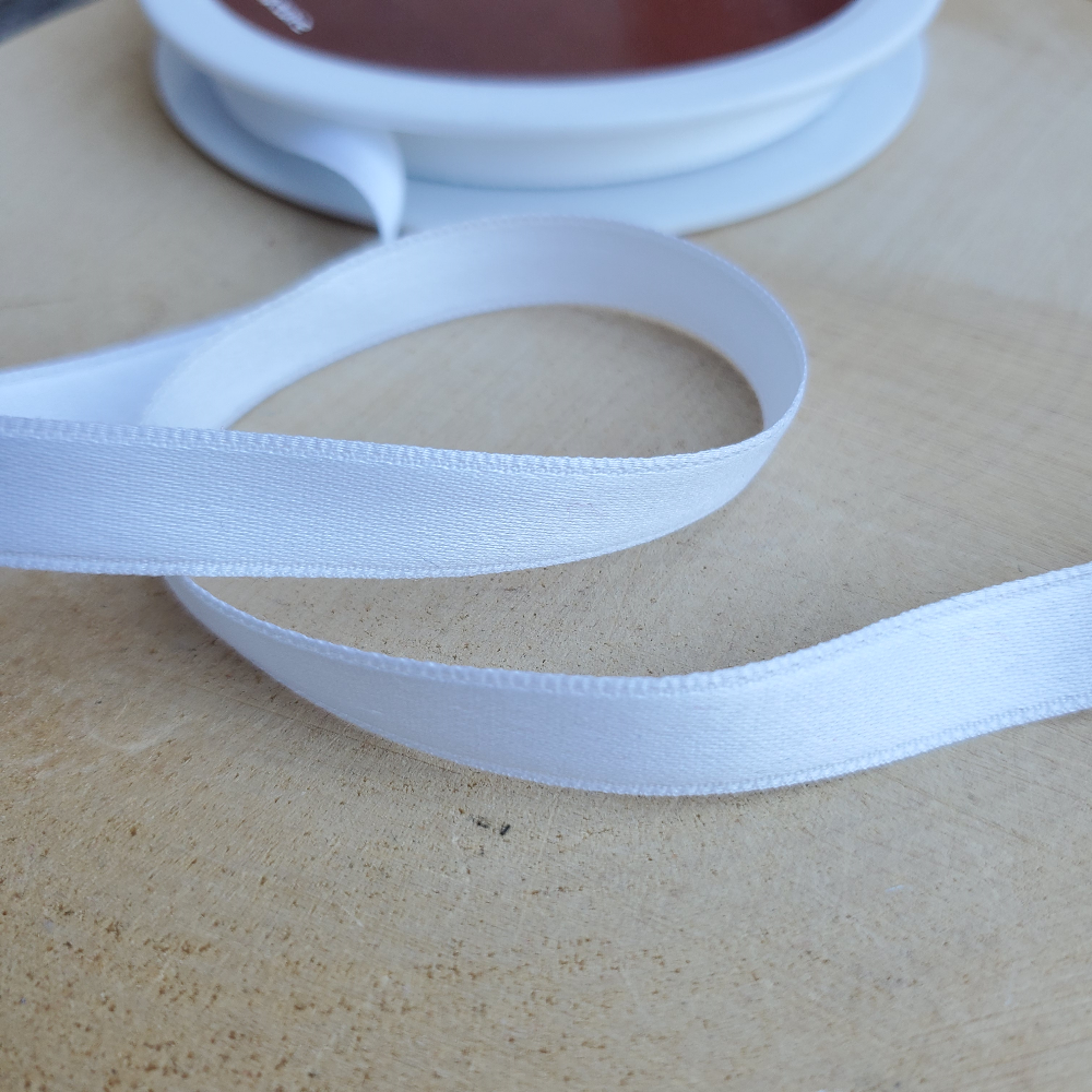 Ruban Satin coton double face 11mm - Blanc x1m :  :  Mercerie, broderie, décoration et accessoires textiles pour toute la famille